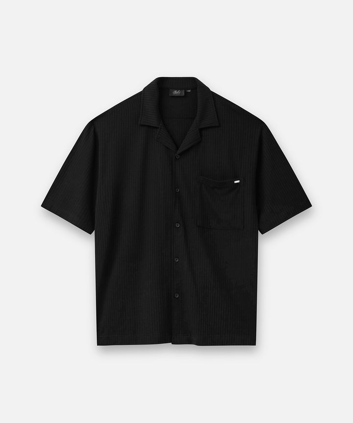 The Talbot Textured Shirt - Black - Roler Clothing