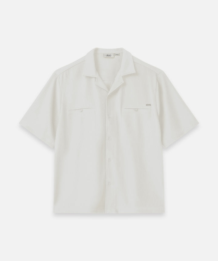 The Rockfield Pleated Shirt - Off White - Roler Clothing