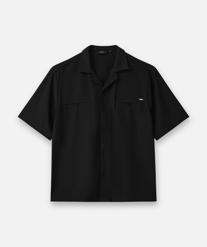 The Rockfield Pleated Shirt - Black - Roler Clothing