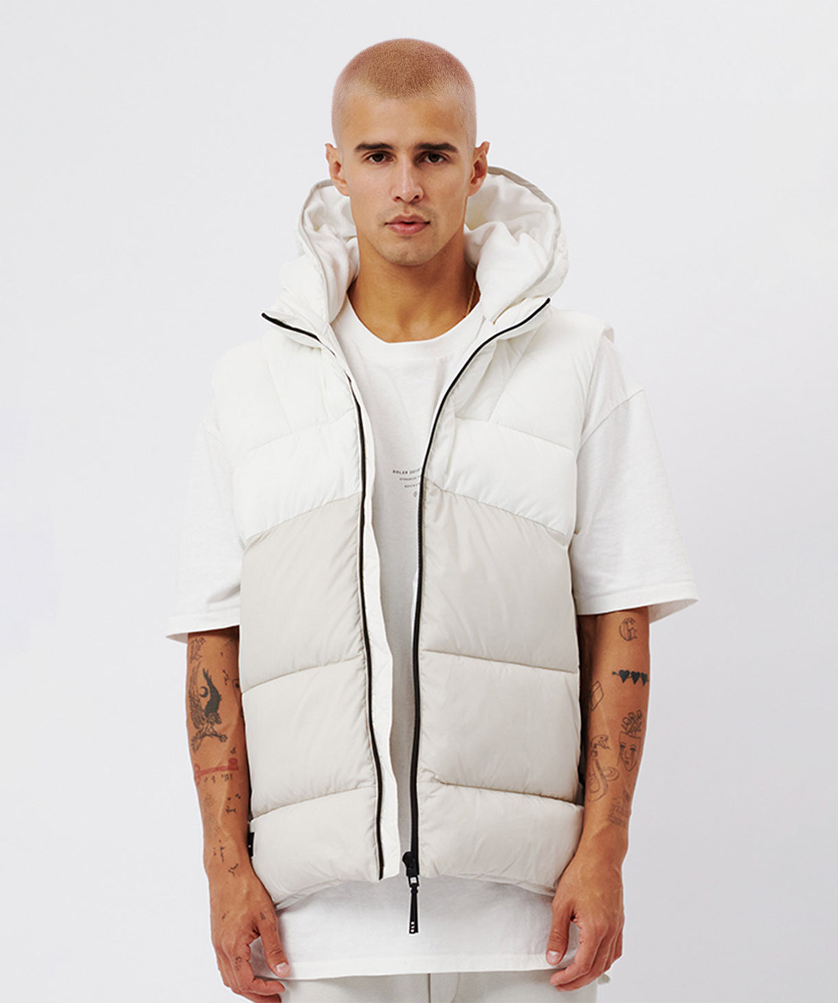 Roler The Romano Pufer Vest Off White Shop Jackets for Men