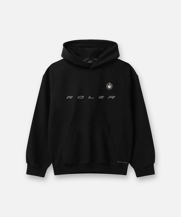 The Lugo Textured Hoodie - Black - Roler Clothing